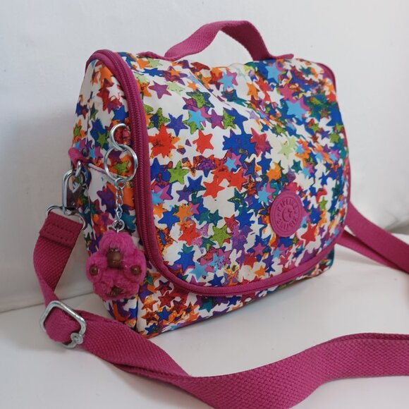 Kipling Lunch Tote Bag Colorful Star Print Insulated - Picture 2 of 16